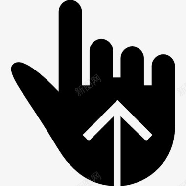 刷卡一个手指向上滑动手势黑手符号图标图标