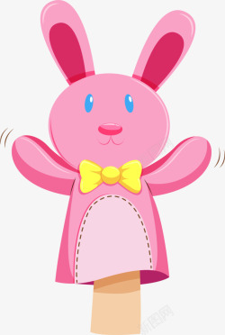 卡通粉色小兔子玩偶素材
