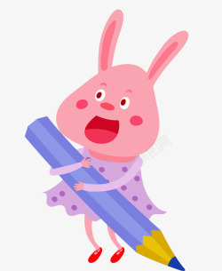 抱着铅笔抱着铅笔的兔子高清图片