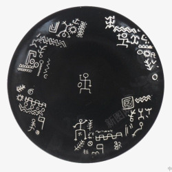 黑色圆形符号立体简约大方盘子素材