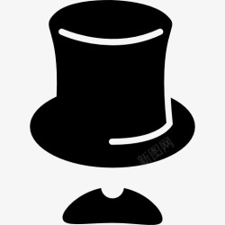 绅士魔术师胡子帽子与胡子图标高清图片