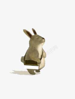 背包兔子兔子上班族平面高清图片