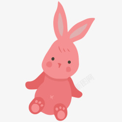 一只可爱的粉色兔子矢量图素材