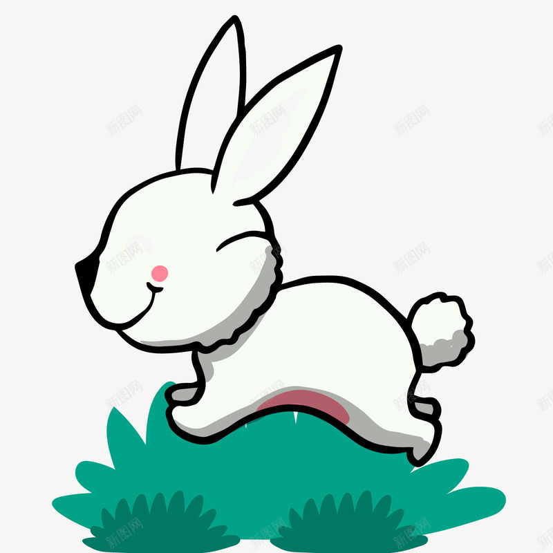 卡通可爱的小兔子矢量图ai免抠素材_88icon https://88icon.com 动物设计 卡通 可爱 奔跑 小兔子 跳跃 矢量图
