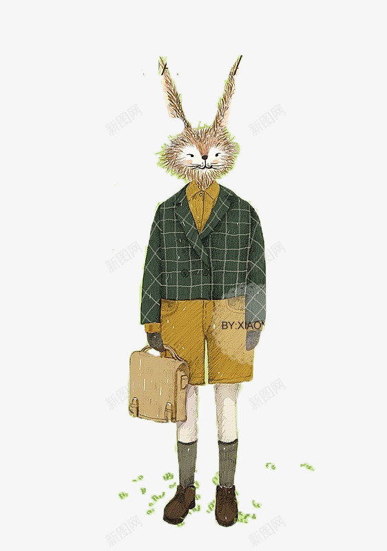 兔子先生png免抠素材_88icon https://88icon.com PNG图形 PNG装饰 兔子 卡通 手绘 衣服 装饰