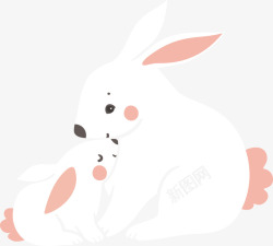 手绘白色的小兔子图素材