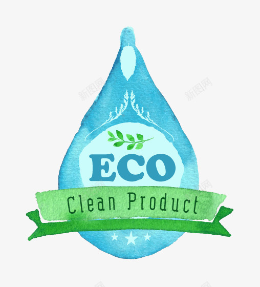 手绘水滴png免抠素材_88icon https://88icon.com ECO 节约资源 蓝色水滴