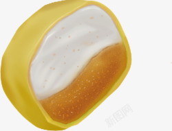 分层创意手绘黄色芒果食品素材