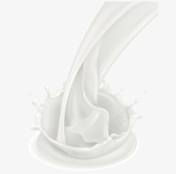白色喷溅的牛奶矢量图素材