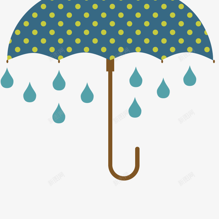 雨季雨伞矢量图ai免抠素材_88icon https://88icon.com 下雨 低落 水滴 遮挡 雨水 矢量图