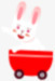 儿童节快乐白色兔子红色车儿童节图标图标