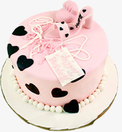 创意新鲜的粉红色牛奶蛋糕素材
