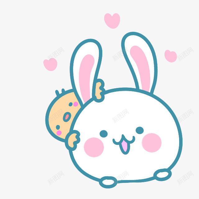 粉色卡通兔子装饰图案png免抠素材_88icon https://88icon.com 免抠PNG 兔子 卡通 粉色 装饰图案