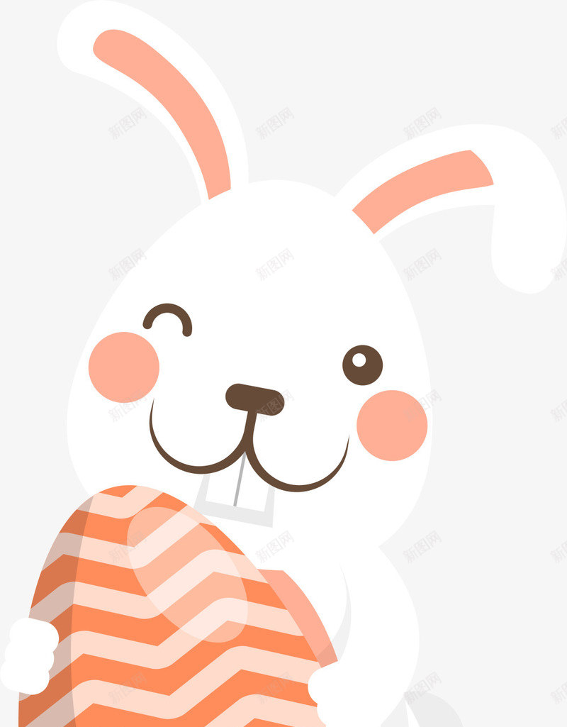 复活节抱着彩蛋的兔子png免抠素材_88icon https://88icon.com 可爱兔子 复活节 开心 抱着彩蛋的兔子 橙色彩蛋 白色兔子