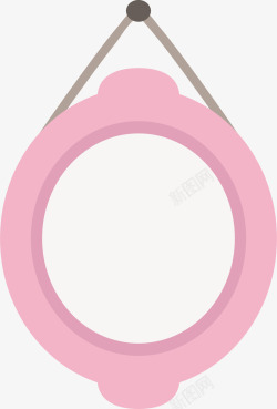 粉红色圆形相框素材