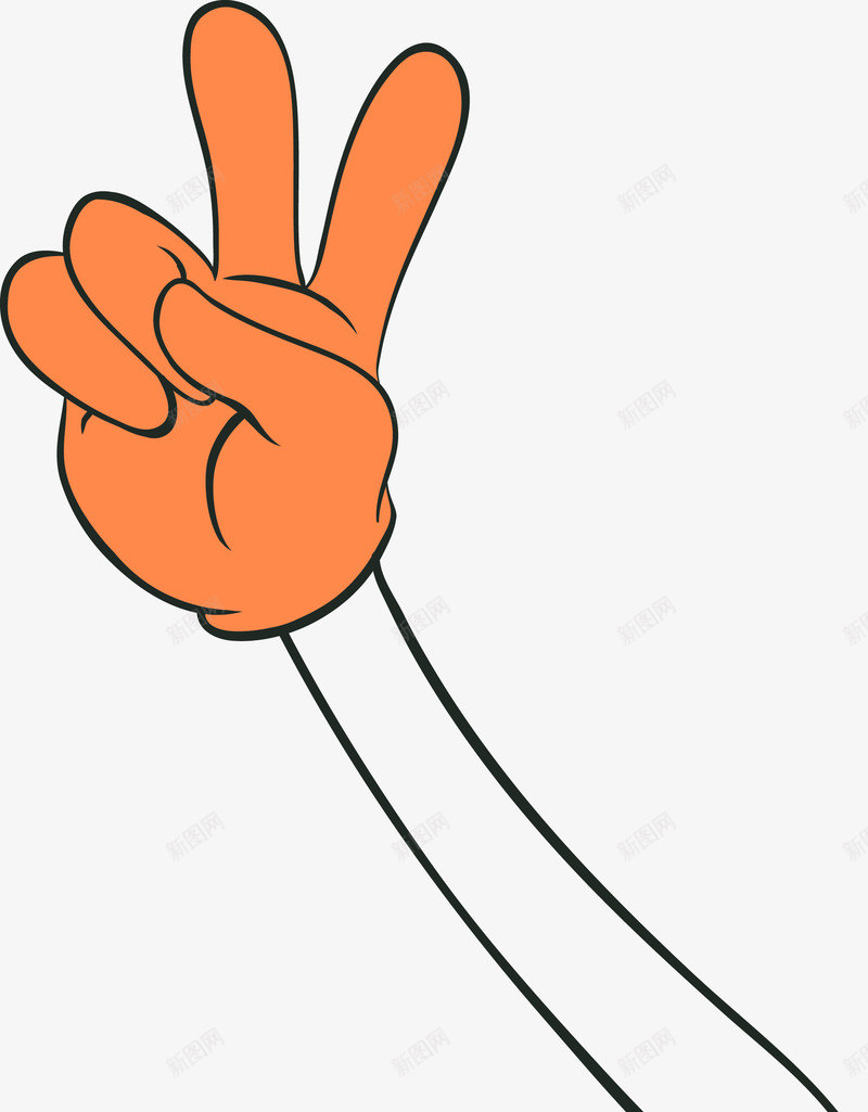 橙色胜利手指png免抠素材_88icon https://88icon.com yeah 卡通手 卡通手图 卡通竖拇指 可爱手指 手势 手型图 手姿势 手指 手掌 拇指 矢量手 胜利