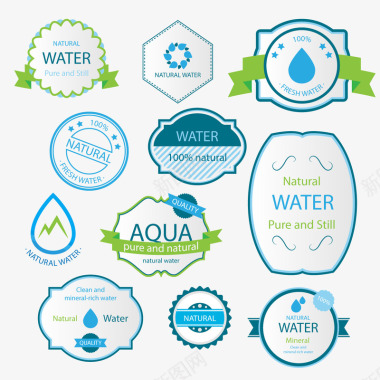 水水商标矢量图图标图标