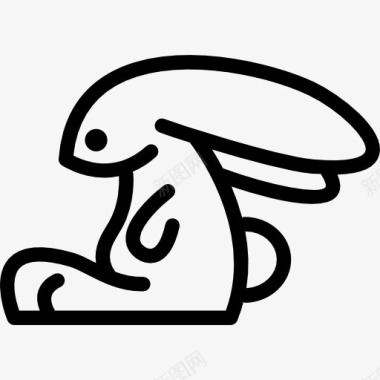 兔子的轮廓侧面图标图标