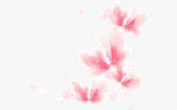 水彩粉红桃花素材