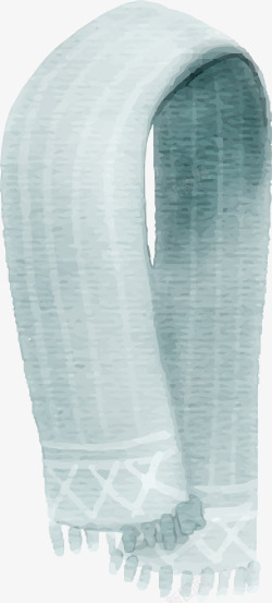 冬季白色水彩围巾素材