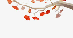 秋天的红色枫叶树素材