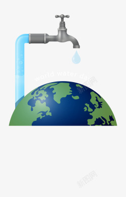 石油水管道世界水日蓝色地球高清图片