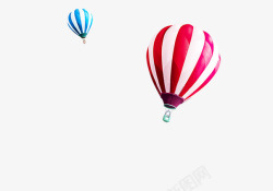 彩色条纹热气球漂浮素材