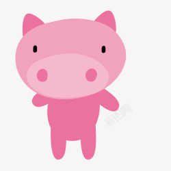 卡通手绘可爱的粉红猪矢量图素材