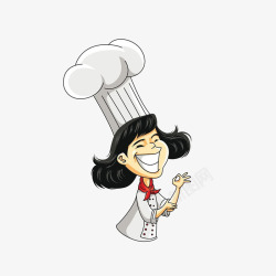 卡通厨娘卡通开心比OK手势的女厨高清图片