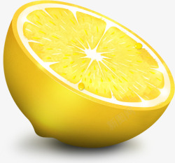 黄色柠檬水珠素材