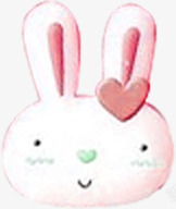 手绘可爱粉色兔子装饰素材
