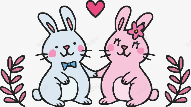 手绘可爱小兔子png免抠素材_88icon https://88icon.com 创意图 可爱图 小兔子 手绘图 简单