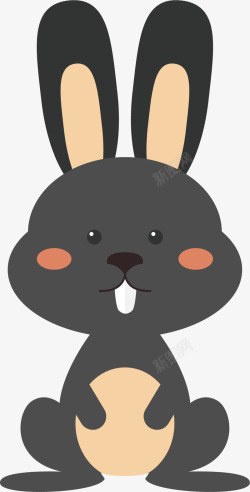 手绘小兔子矢量图素材