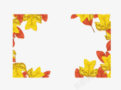 红色金色秋季枫叶矢量图素材
