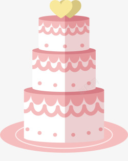粉红色三层蛋糕矢量图素材