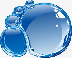 透明蓝色气泡水珠素材