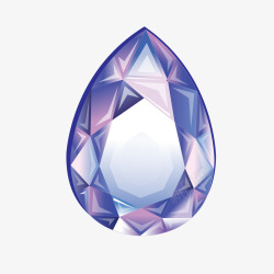 紫色水滴形钻石矢量图素材