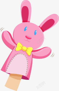 粉色卡通兔子公仔素材