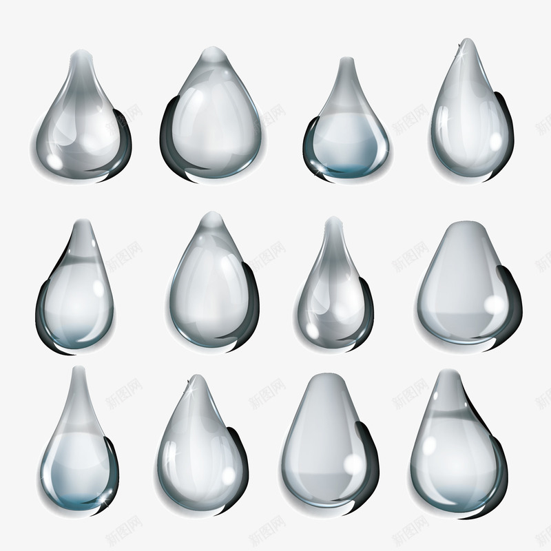 灰白色唯美水滴png免抠素材_88icon https://88icon.com 水滴 灰色 装饰