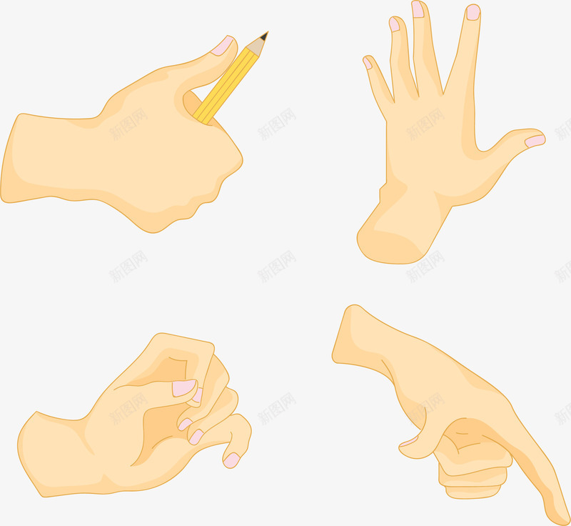 拿画笔的手矢量图ai免抠素材_88icon https://88icon.com 左右手 手 手势 手掌 指指点点 画笔 矢量图 矢量素材