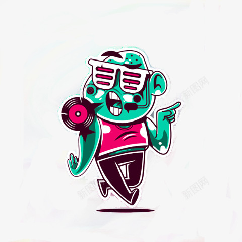 音乐怪兽png免抠素材_88icon https://88icon.com Q版 卡通 卡通人物 嘻哈 插画 暗黑系 涂鸦 潮流 潮牌 绿色 美式漫画 美漫 街头涂鸦