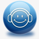 SMILE音频耳机听着媒体音乐微笑球形图图标图标