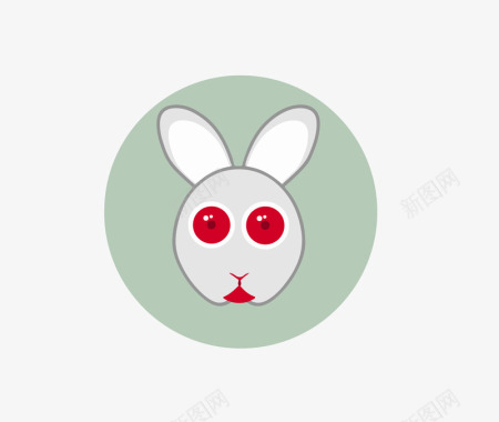 眼睛发光的兔子矢量图图标图标