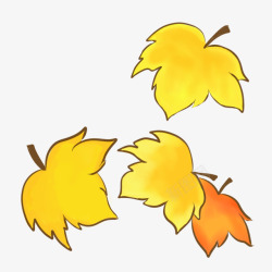 飘落黄色秋天质感卡通枫叶素材