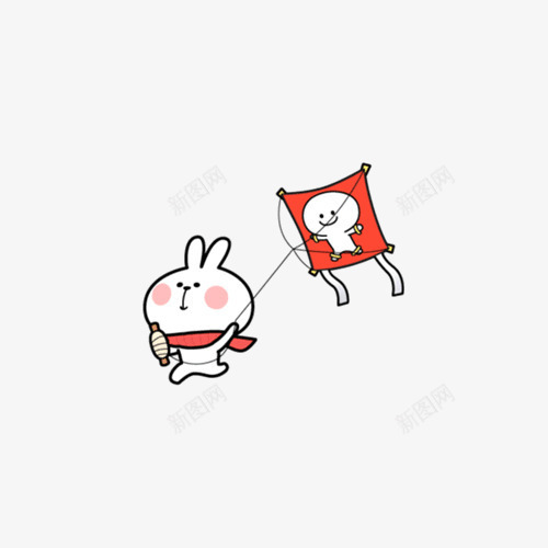 卡通兔子放风筝png免抠素材_88icon https://88icon.com 兔子 卡通 可爱 放风筝