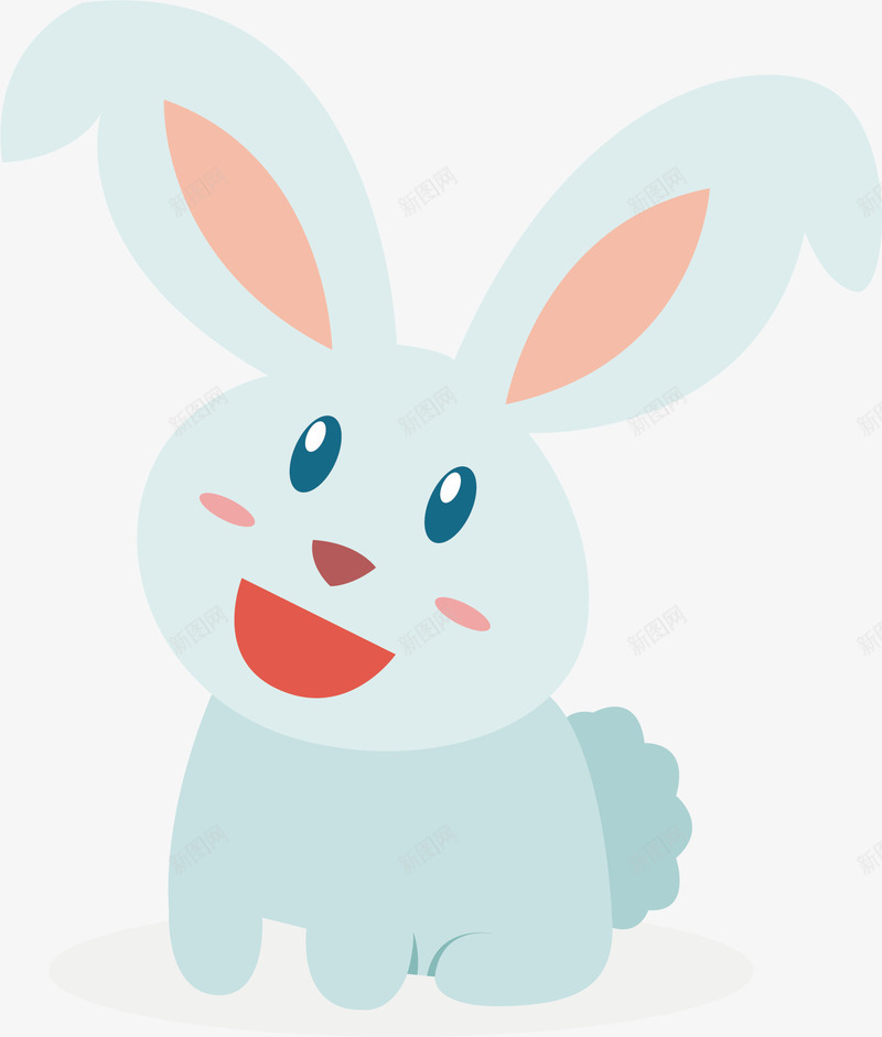 手绘蓝色小兔子矢量图ai免抠素材_88icon https://88icon.com 创意 可爱 小兔子 彩色图 手绘图 简单 矢量图