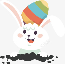 手绘兔子彩蛋矢量图素材