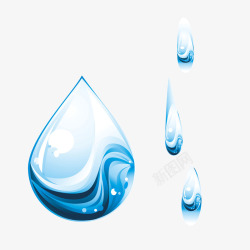 蓝色滴落的水滴小水泡素材