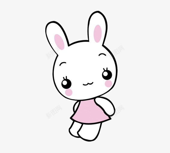 穿裙子的小兔子png免抠素材_88icon https://88icon.com 创意卡通小动物 动物 卡通动物 卡通小兔子 白色 粉色