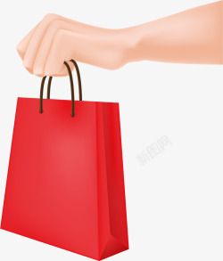购物剁手手绘拿着手提袋的手矢量图高清图片